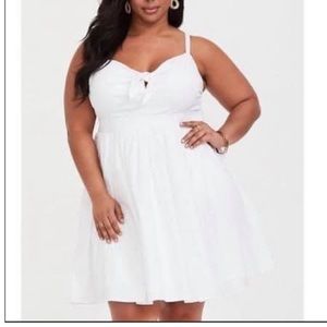 Torrid White Tie Front Skater Dress size